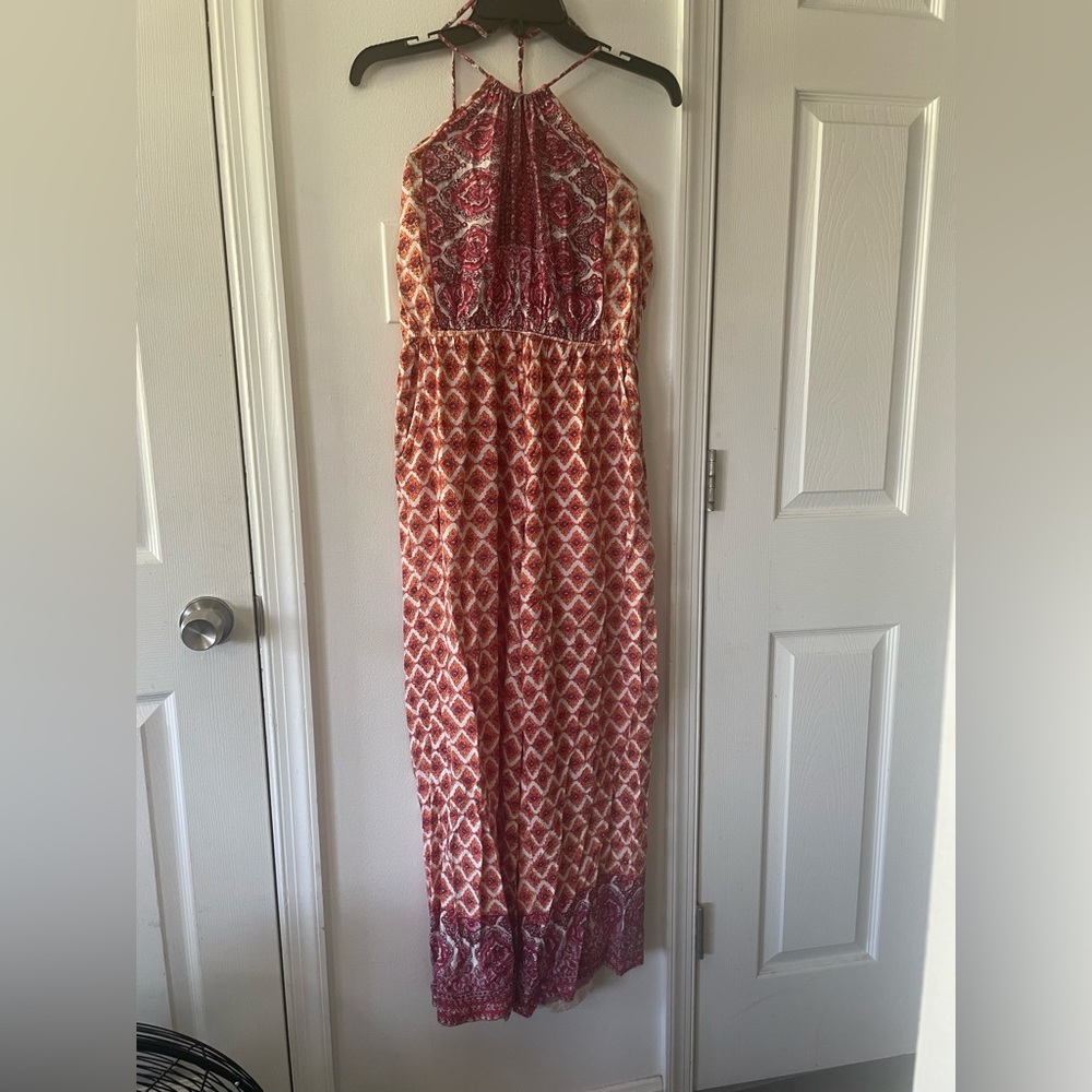 Angie Geometric Patterned Halter Jumpsuit